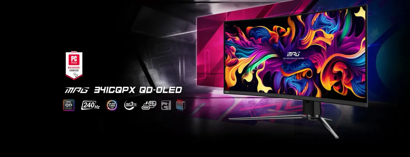 MSI MPG 341CQPX curved QD-OLED gaming monitor