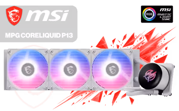 MSI MPG CoreLiquid P13 360 AIO Liquid Cooler White - image 1 MSI MPG CoreLiquid P13 360 AIO Liquid Cooler White - image 1