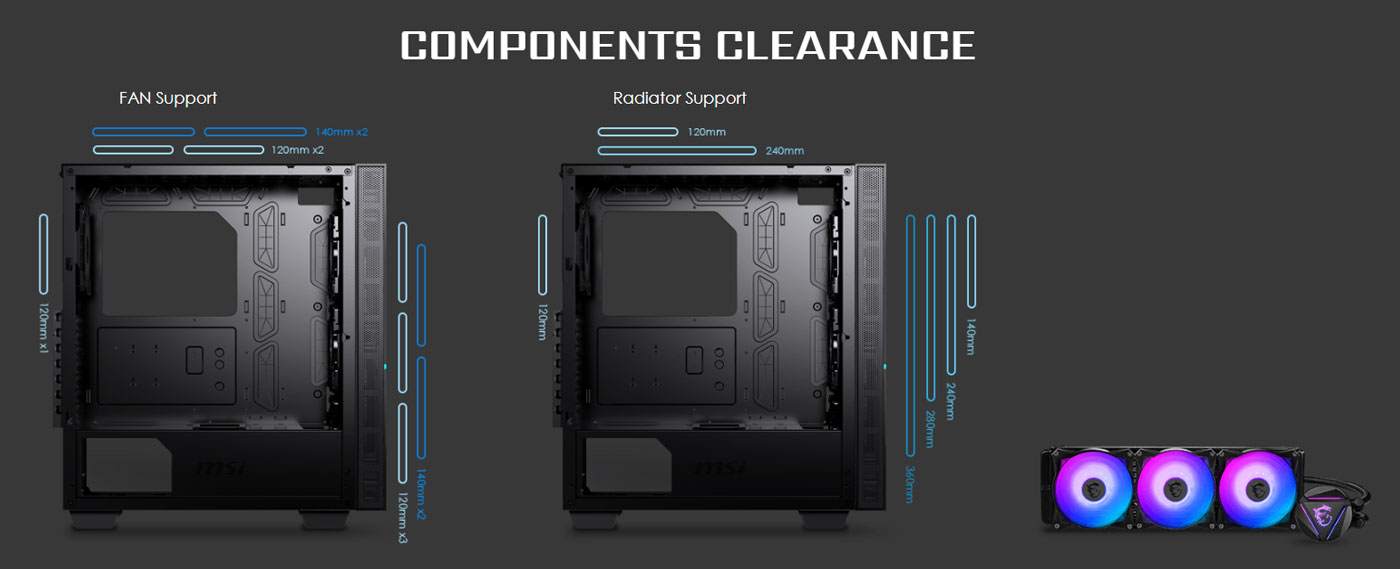 MSI MPG SEKIRA 100R Case Features