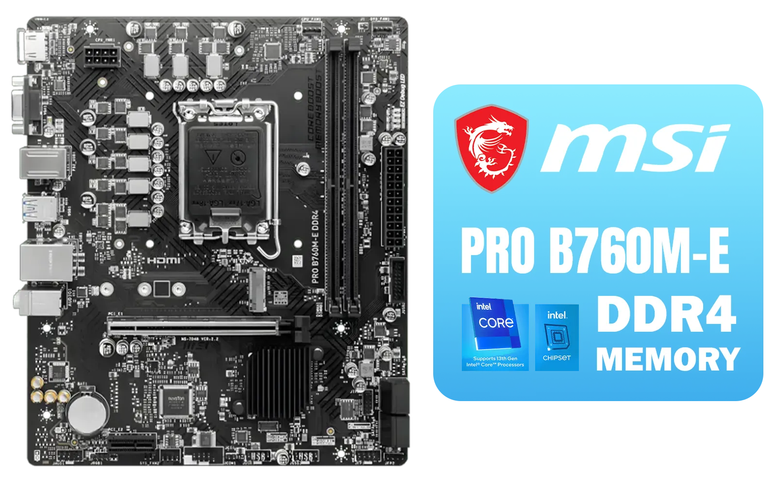 MSI PRO B760M-E DDR4 mATX Motherboard LGA1700 | Evetech
