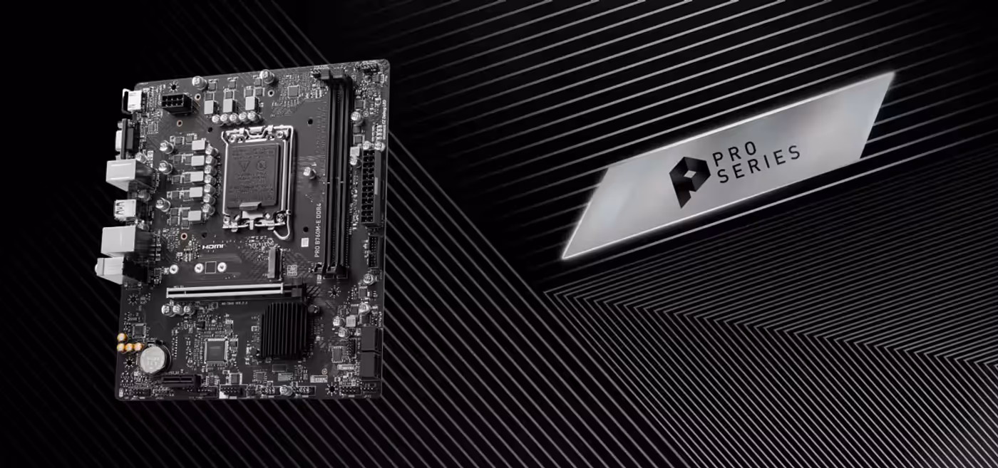 Overview of MSI PRO B760M-E DDR4 mATX Motherboard showcasing build quality