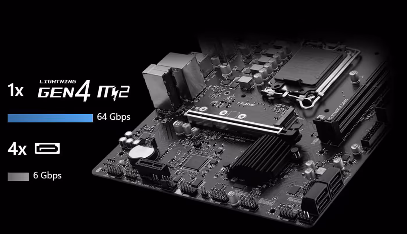 Visualization of high-speed storage connectivity for gaming motherboards