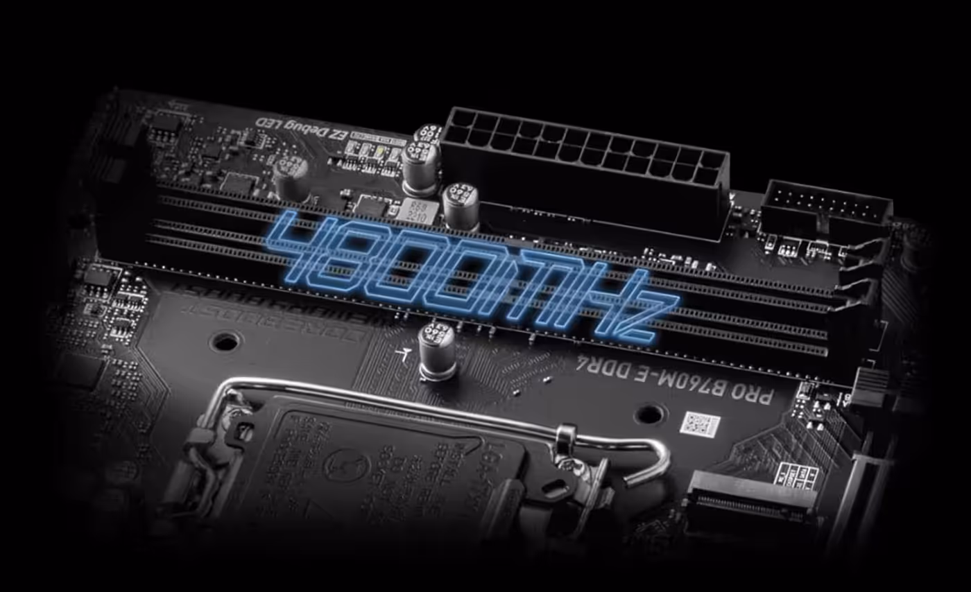 Highlight of DDR4 memory slots and performance optimization features