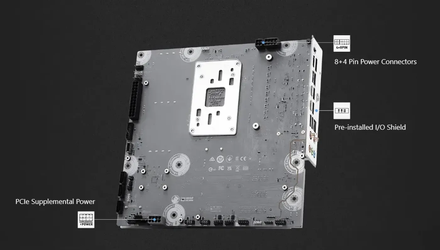 MSI motherboard showing advanced network connectivity features including Wi-Fi 7 and 5G LAN