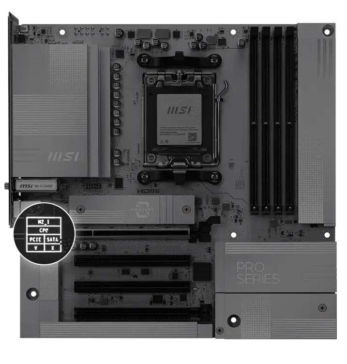 MSI PRO B850M-A WIFI PZ AMD DDR5 Motherboard | Evetech