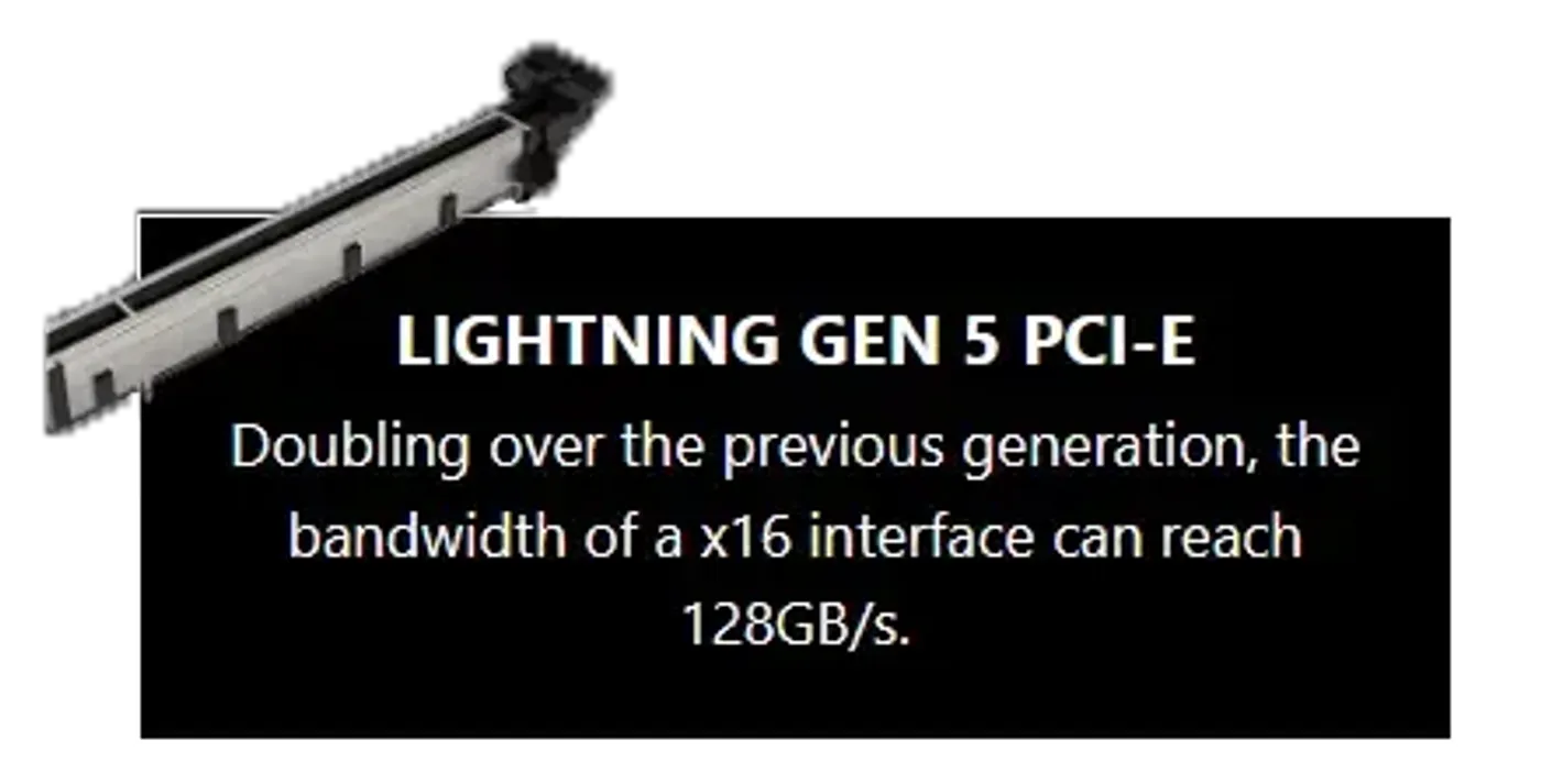 PCIe 5.0 slot featuring Steel Armor reinforcement for heavy graphics card support