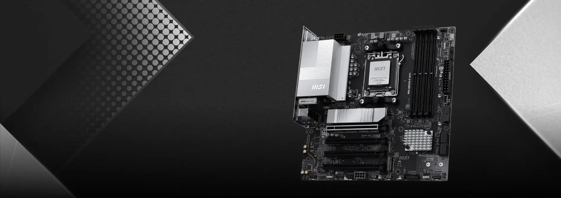 MSI PRO B850M-P WIFI motherboard installed in a high-performance gaming PC setup for enthusiasts