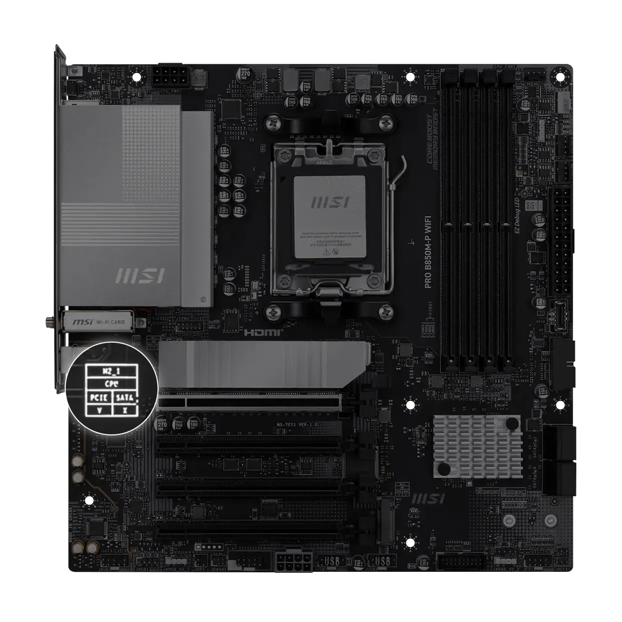 Motherboard with M.2 signal source identification for simplified setup