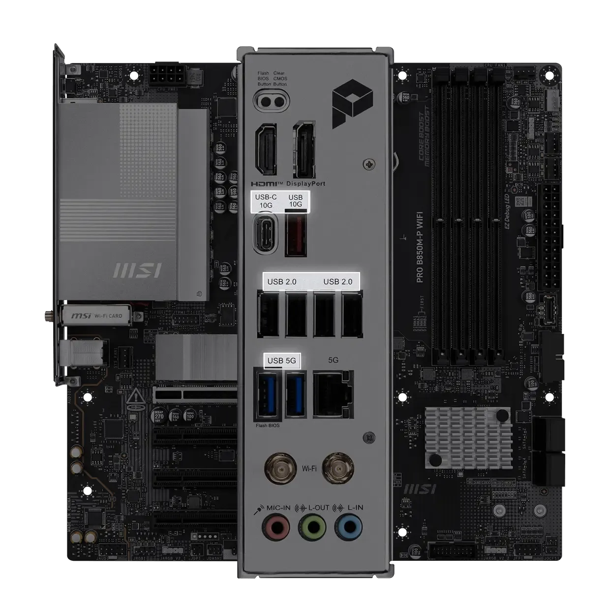 MSI PRO B850M-P WIFI — DDR5 PCIe 5.0 AMD Motherboard | Evetech
