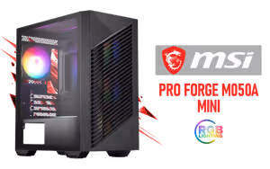 msi-pro-forge-m050a-mini-tower-gaming-case-rgb - Image 1