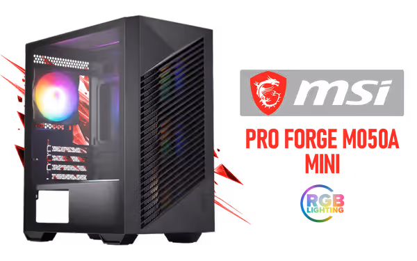 MSI Pro Forge M050A Mini Tower Gaming Case with RGB Fans - image 1 MSI Pro Forge M050A Mini Tower Gaming Case with RGB Fans - image 1