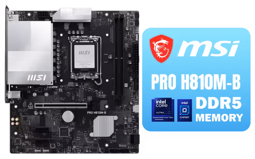 MSI PRO H810M B Intel Micro ATX Motherboard - Image 1