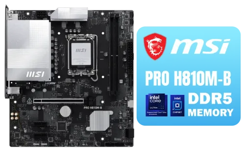 MSI PRO H810M B Intel Micro ATX Motherboard - Image 1