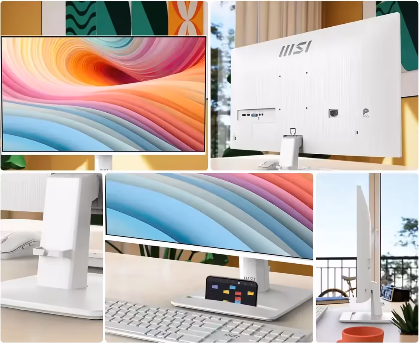 Elegant four-sided ultra-slim bezel design of the MSI PRO MP275 E2 office monitor