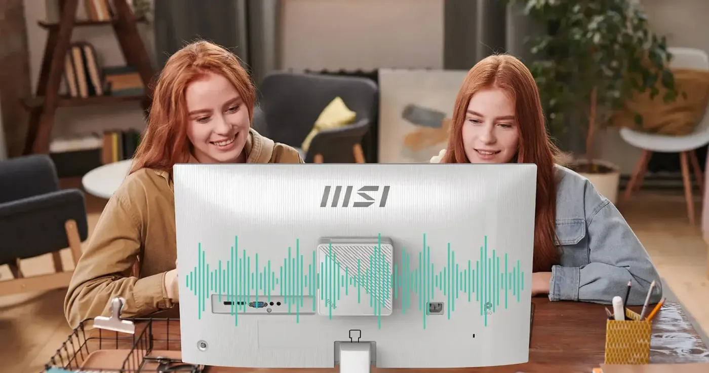 Built-in speakers on the MSI PRO MP275W E2 office monitor