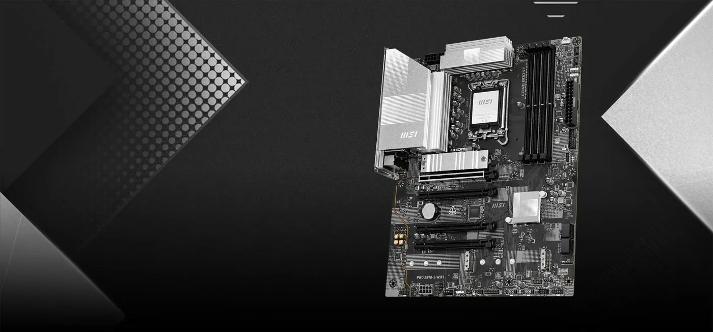 MSI PRO Z890-S Wi-Fi motherboard supporting Intel Core Ultra processors