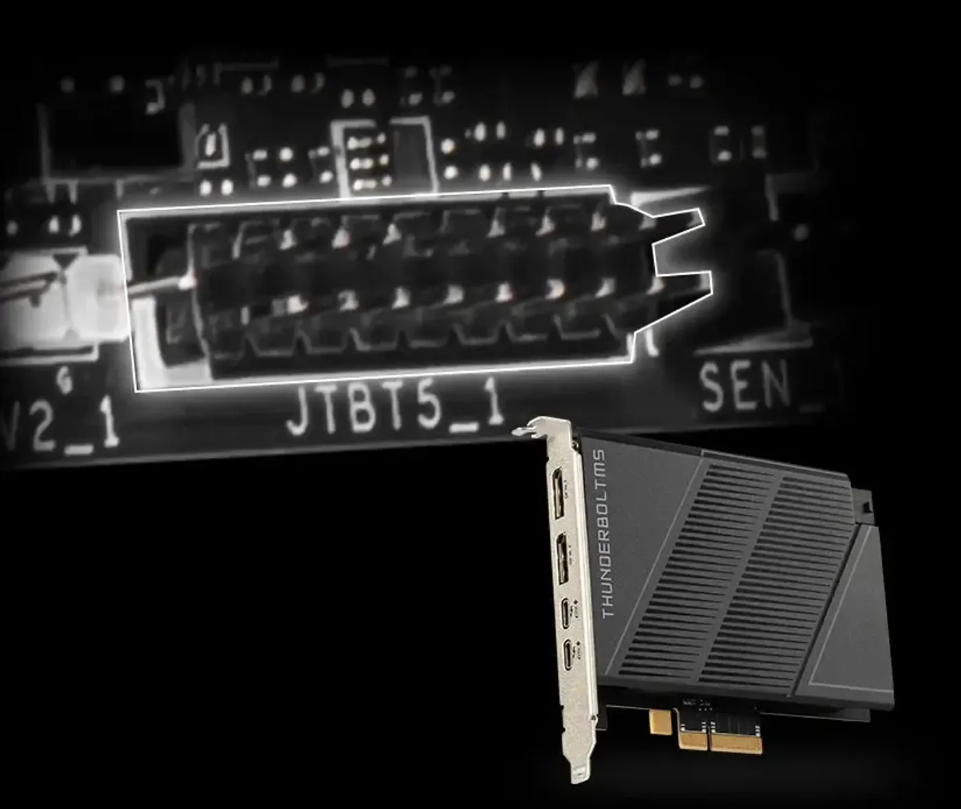 MSI Z890 motherboard with WiFi and Thunderbolt 5 support