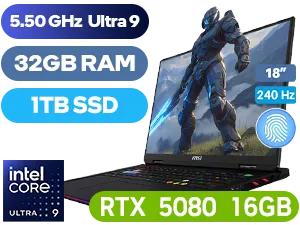 MSI Raider 18 HX 32GB/1TB RTX 5080
