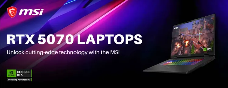 MSI RTX 5070 gaming laptop — NVIDIA RTX 5070 GPU, high-performance ⚡