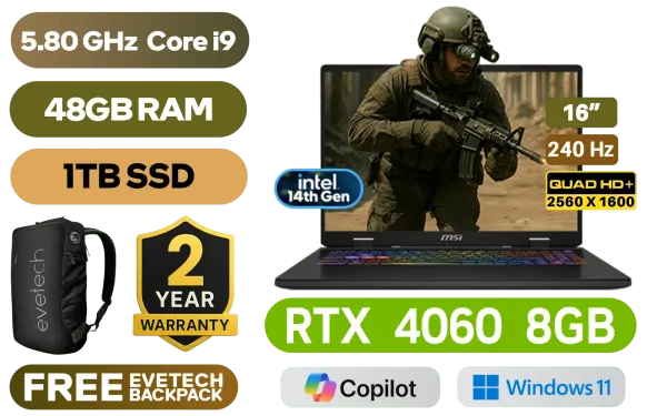 MSI Sword 16 HX B14V Core i9 RTX 4060 Gaming Laptop with 48GB RAM - image 1 MSI Sword 16 HX B14V Core i9 RTX 4060 Gaming Laptop with 48GB RAM - image 1