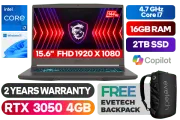 MSI THIN 15 B12UC Core i7 RTX 3050 Laptop with 2TB SSD - image 1