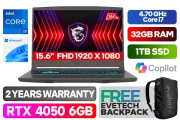 MSI THIN 15 B12VE Intel Core i7 RTX 4050 Gaming Laptop With 32GB RAM & 1TB SSD - image 1