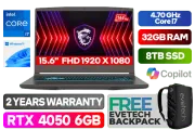 MSI THIN 15 B12VE Intel Core i7 RTX 4050 Gaming Laptop With 32GB RAM & 8TB SSD - image 1