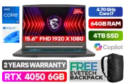 MSI THIN 15 B12VE Intel Core i7 RTX 4050 Gaming Laptop With 64GB RAM & 4TB SSD - image 1
