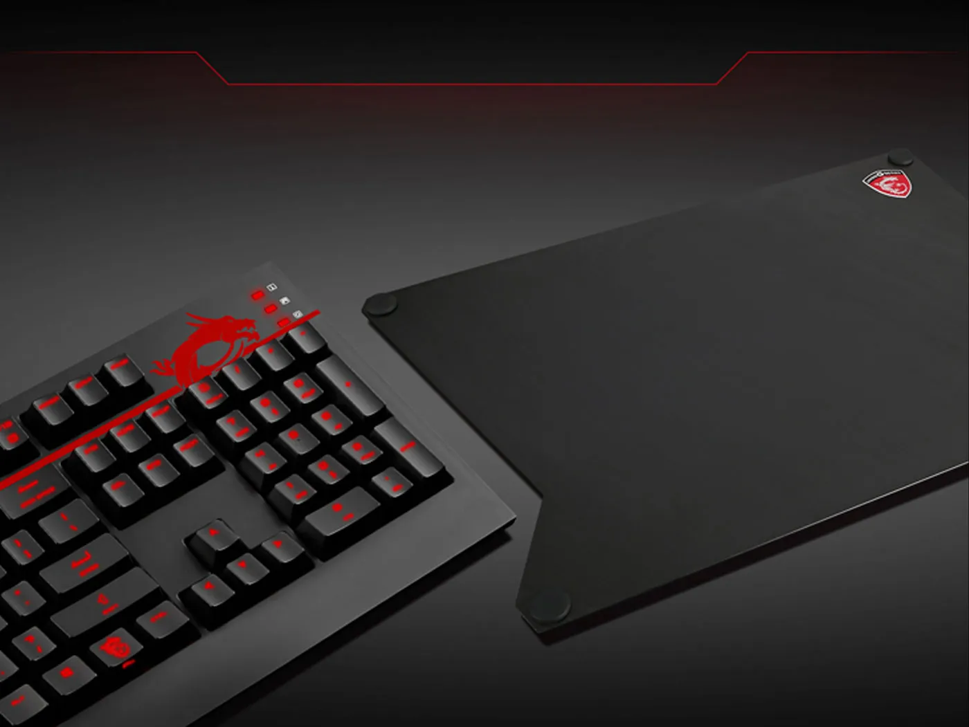 MSI Thunderstorm Aluminum Gaming Mousepad Unique Design - Desktop View