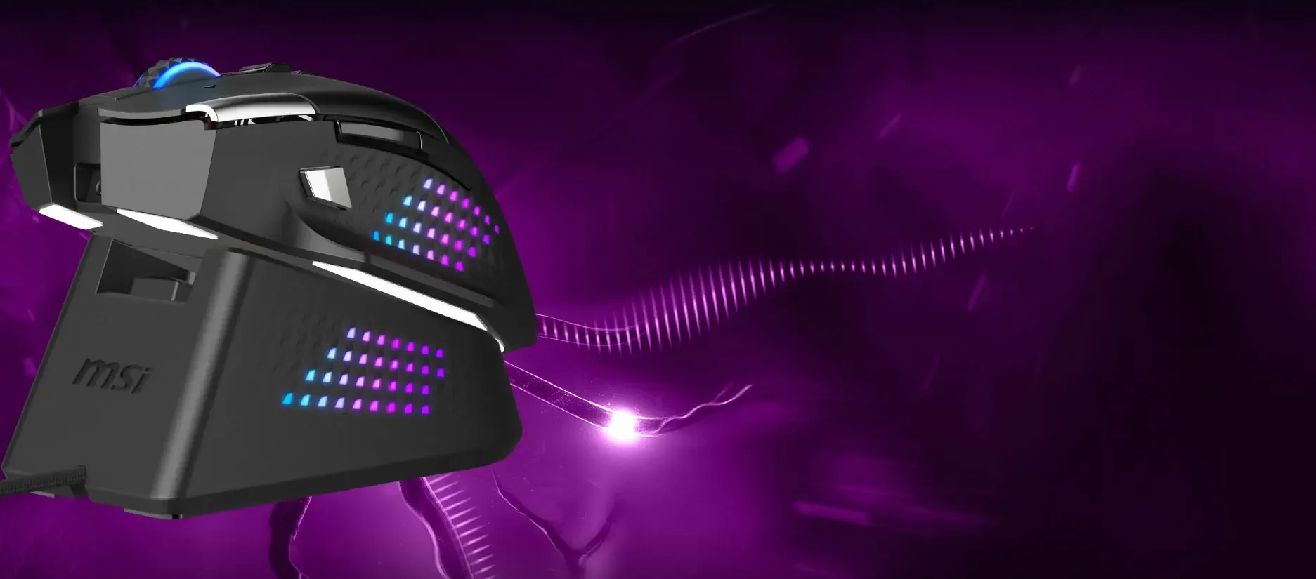Wireless Mouse Dock Pro with RGB and USB Storage