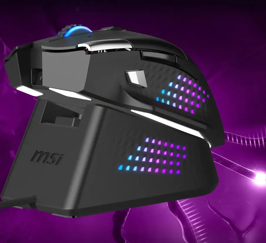 MSI Wireless Mouse Dock Pro - Magnetic Charging Station with RGB Lighting