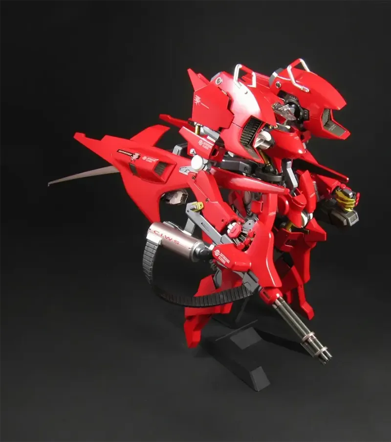 Close view of the red armour panels and moulded detail on the Cloud Breaker 01