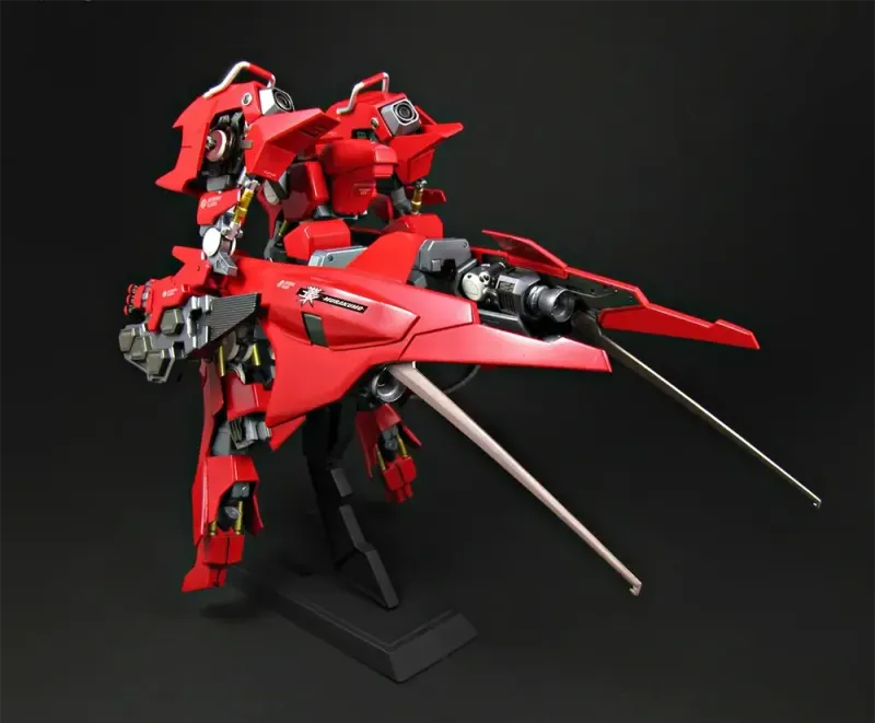 Cloud Breaker 01 mounted on its flight display base in an aerial pose