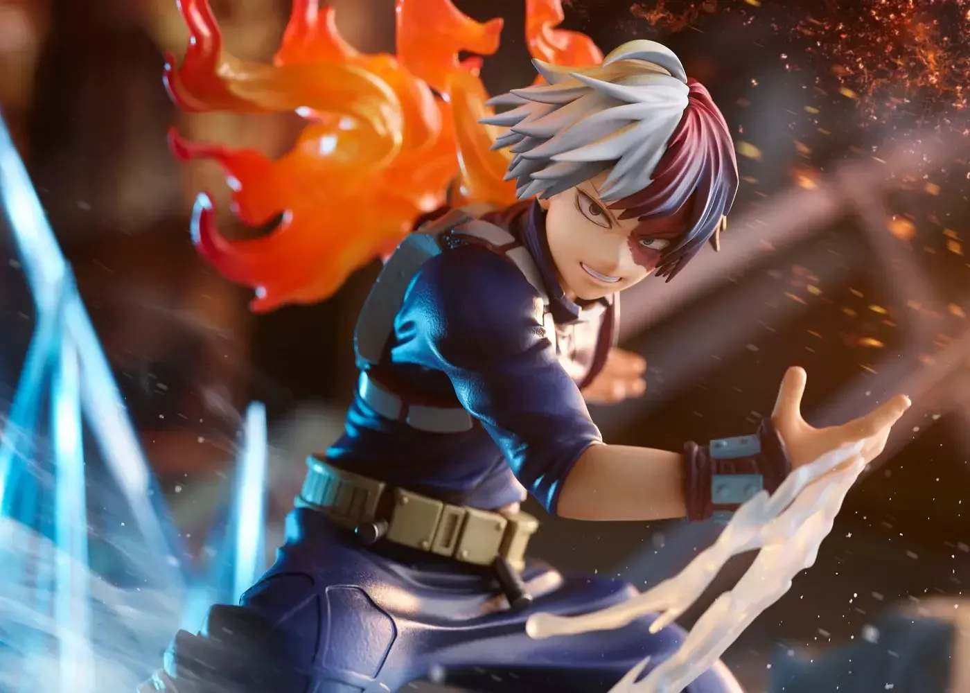 Action pose of the Shoto Todoroki 1/8 scale figure viewed from behind