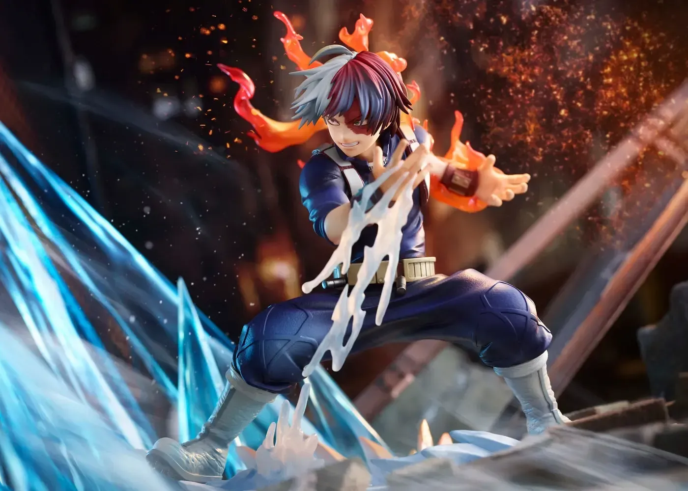 Todoroki collectible figure from the My Hero Academia series in full view