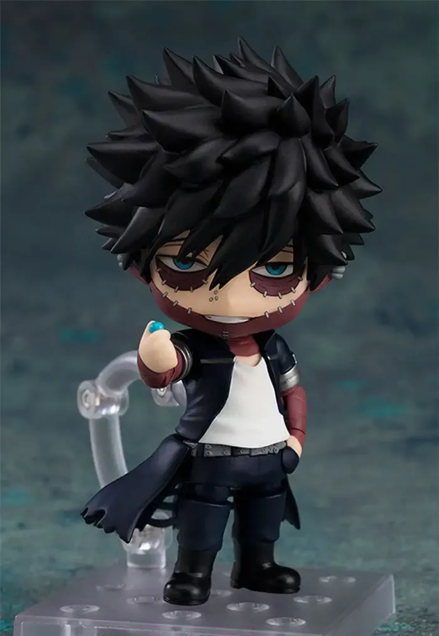 Nendoroid Dabi displayed with his flame effect attachments fitted