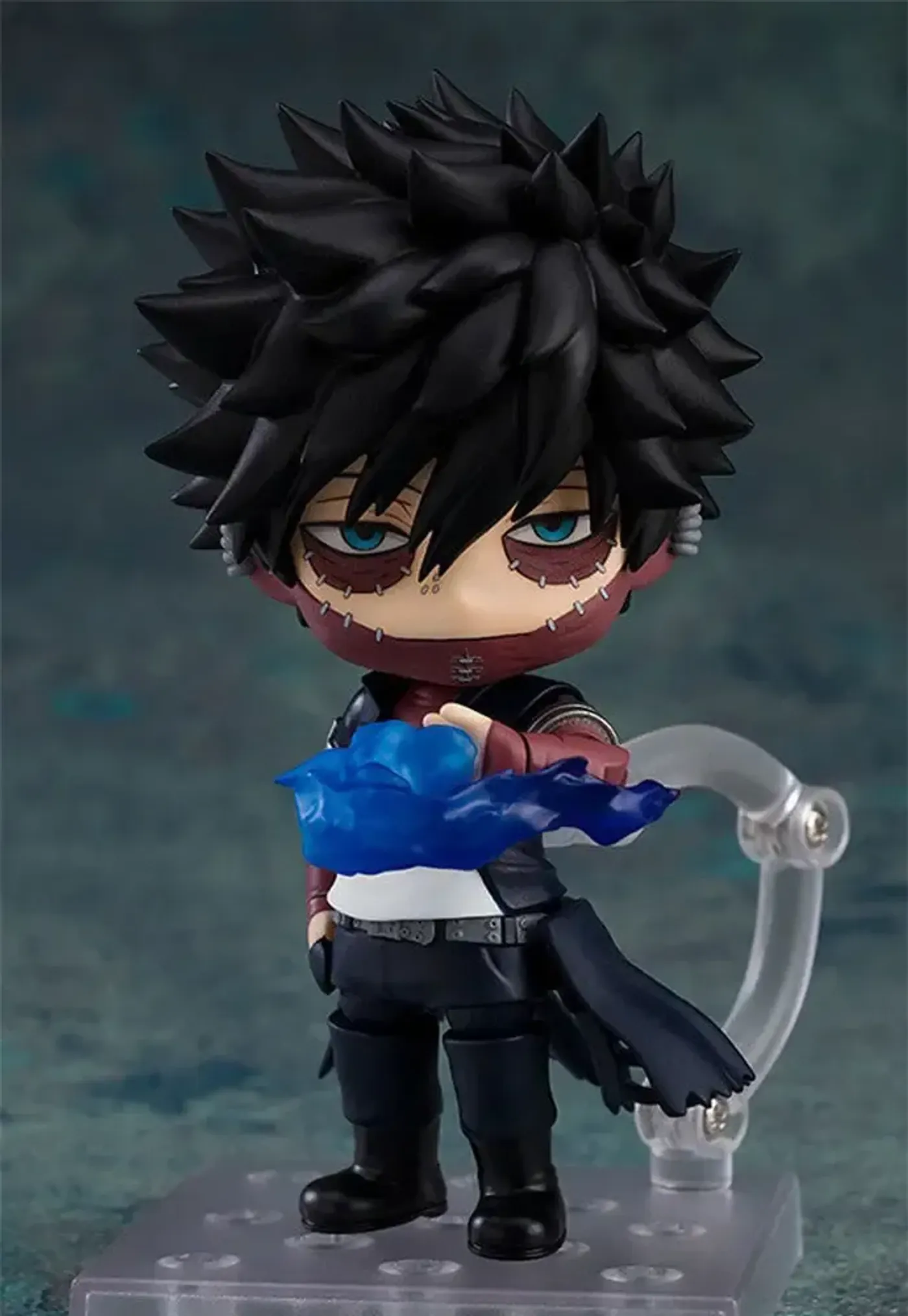 Nendoroid Dabi figure shown with its interchangeable face plate expressions