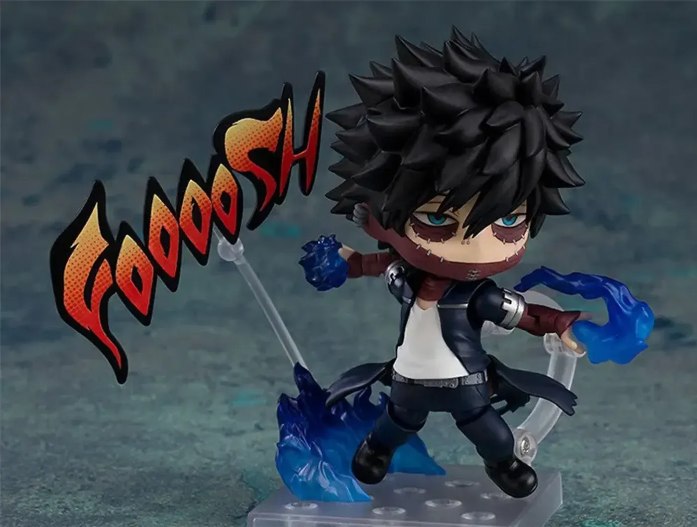 Complete Nendoroid Dabi set with accessories and text plate