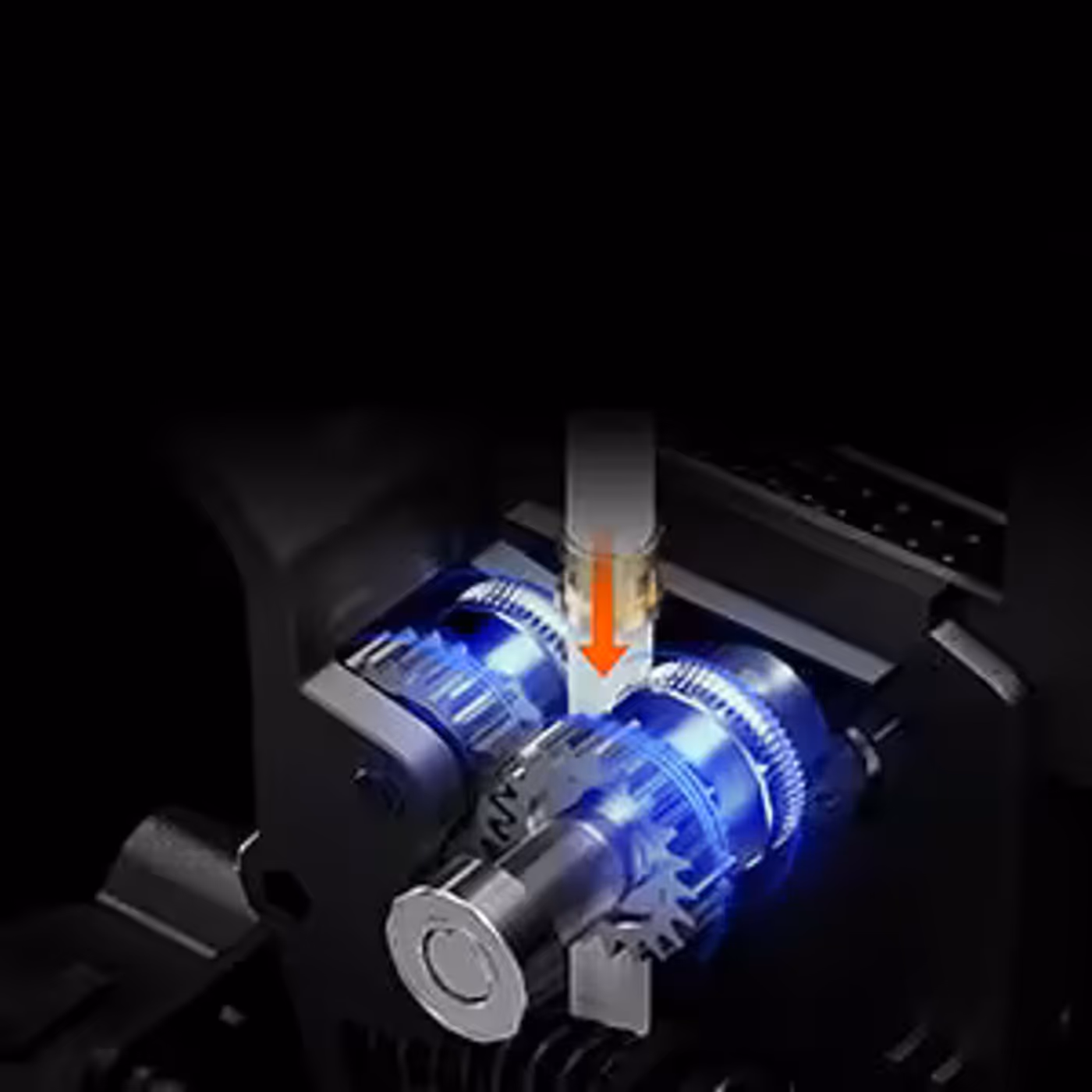 Close up of the Neptune 4 Max dual-gear direct drive extruder