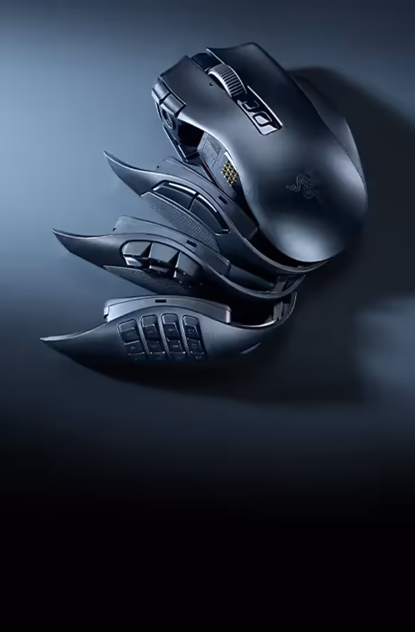 Razer Naga V3 Pro gaming mouse banner quote from the Guild Wars 2 Team highlighting versatility and Hypershift control.