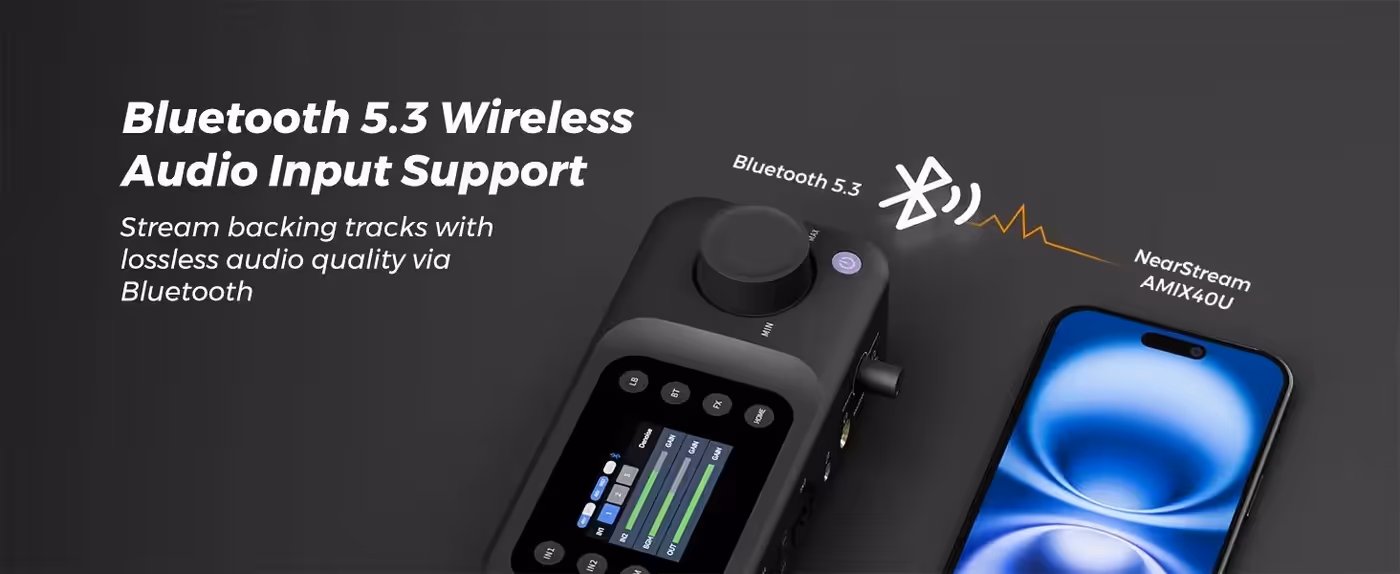 Dual 3.5mm headphone monitoring outputs on the AMIX40U