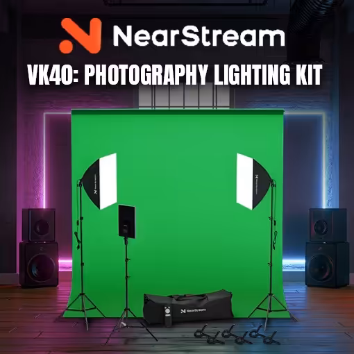 Neastream VK40 Professional Photography Lighting Kit Green Backdrop