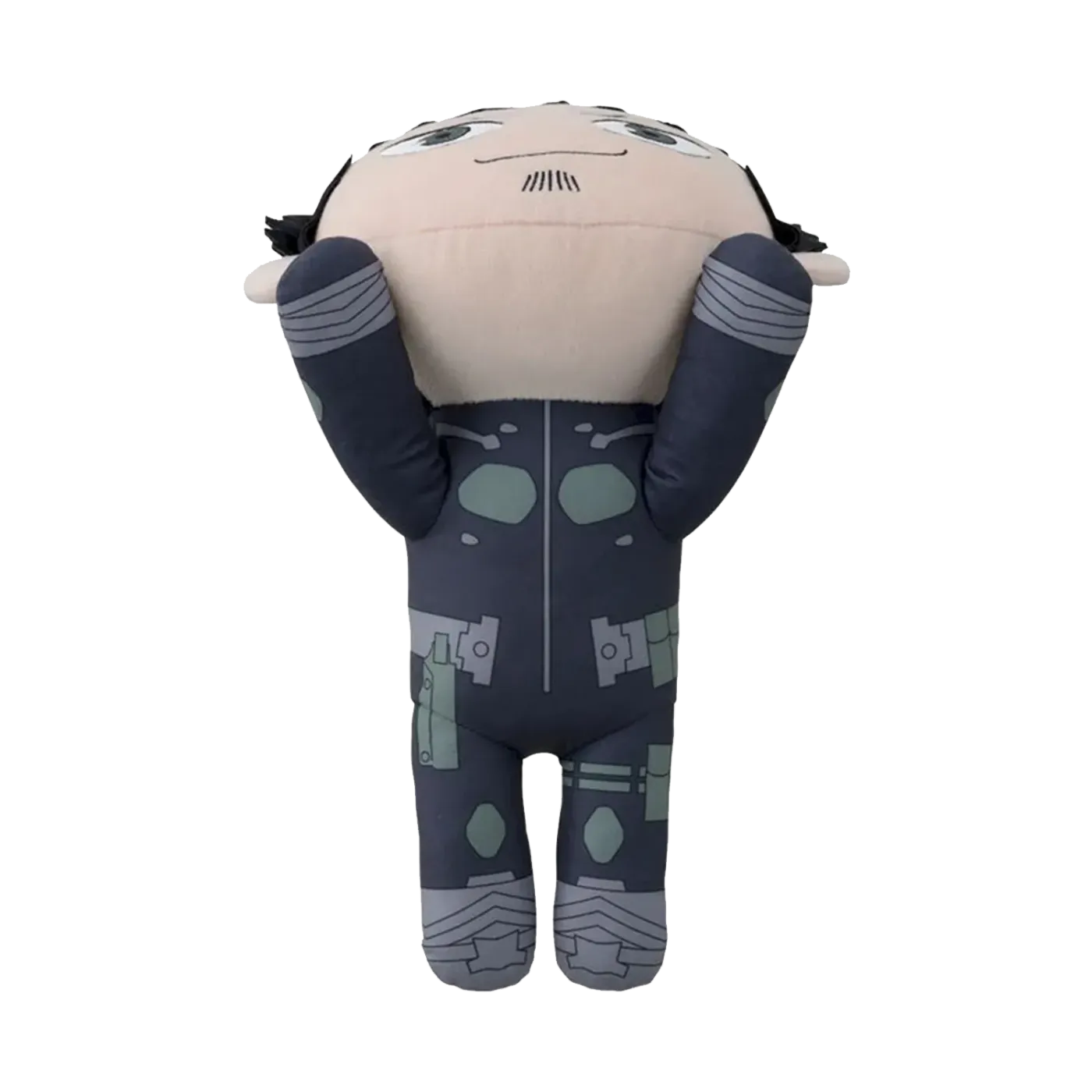 Side angle of the Kafka Hibino NESOBERI lay-down plush showing its flat profile