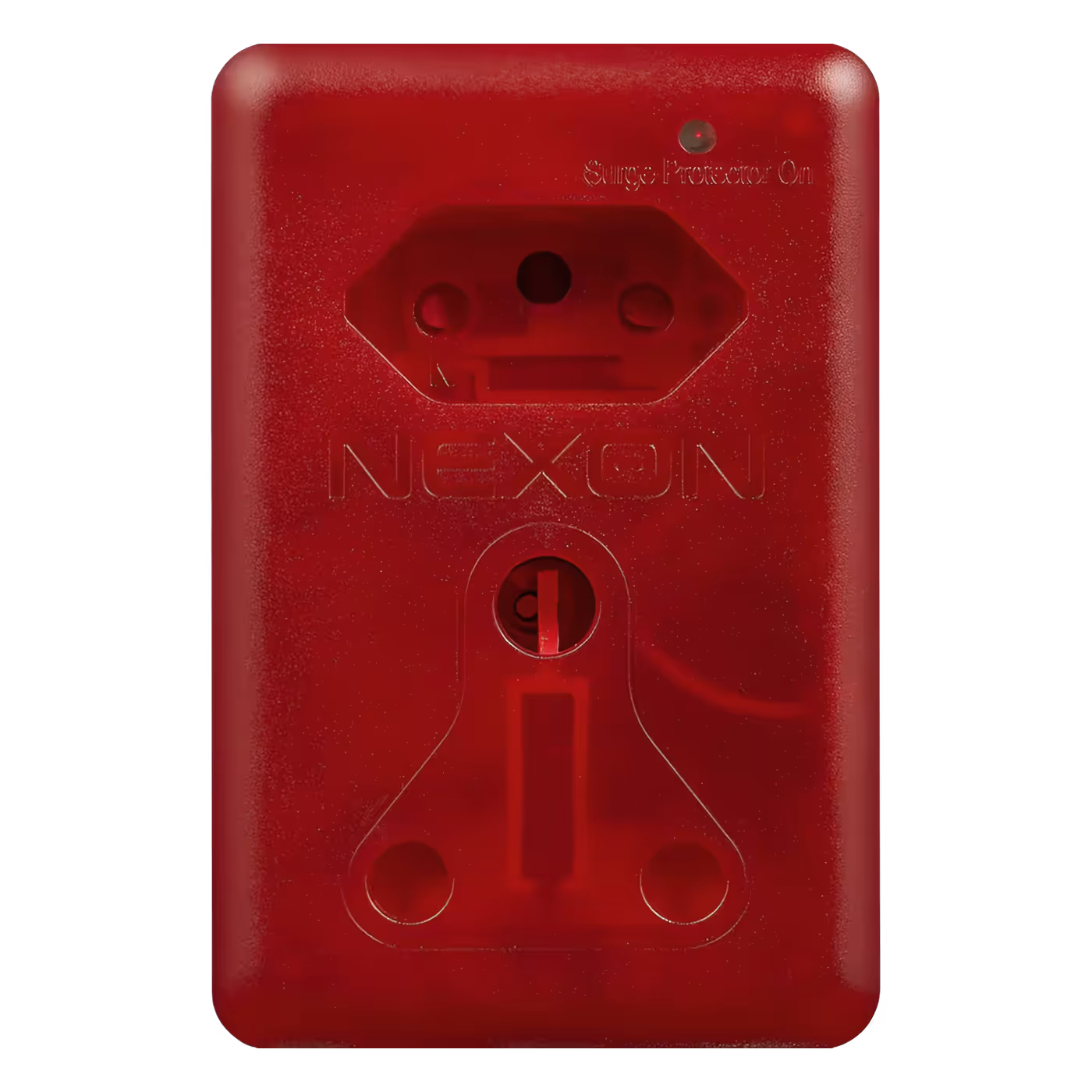 Nexon 2-Way High Surge Adaptor, front view of the SANS 164-2 and three-pin sockets