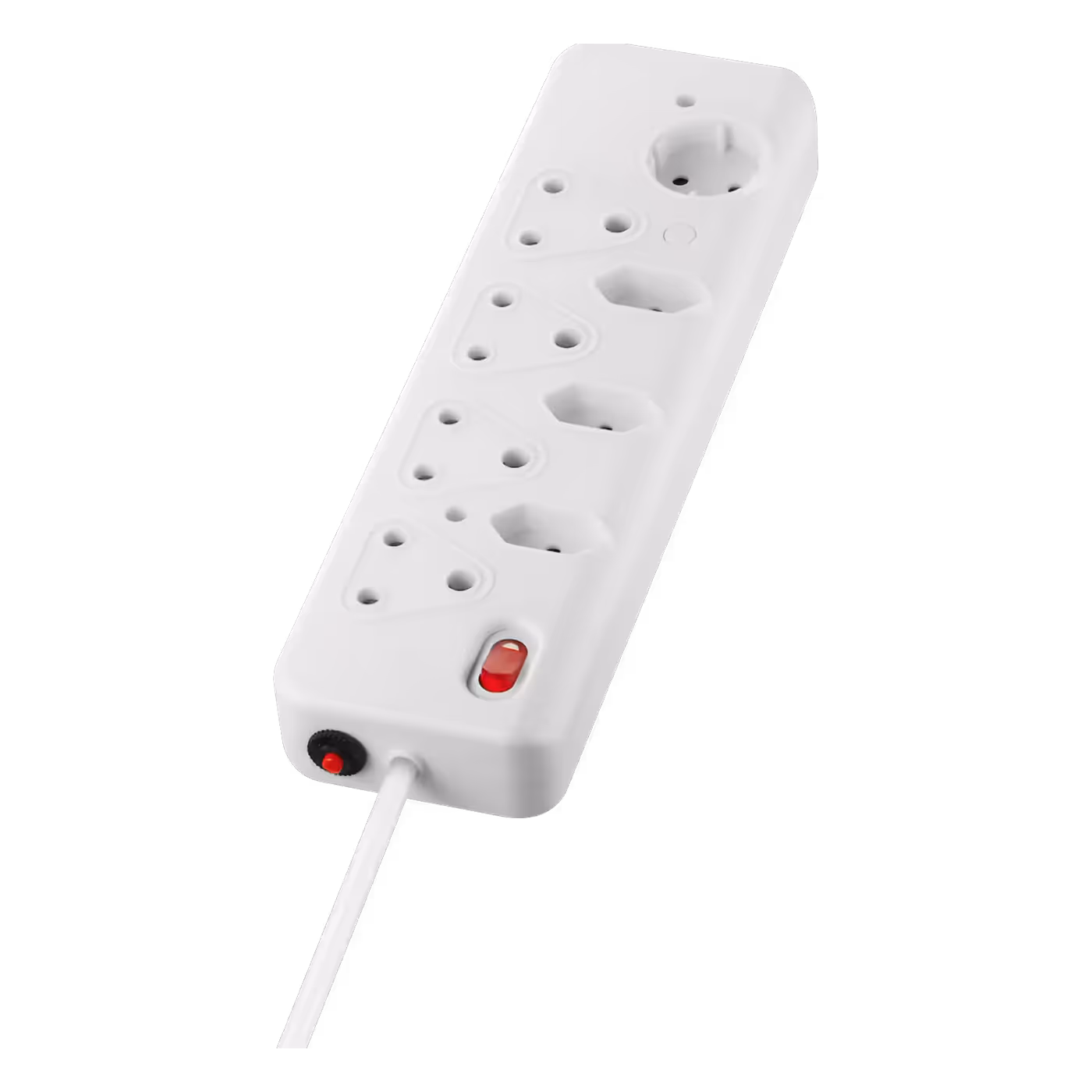 Nexon 8-Way High Surge Multiplug seen from the cord end, with its switch