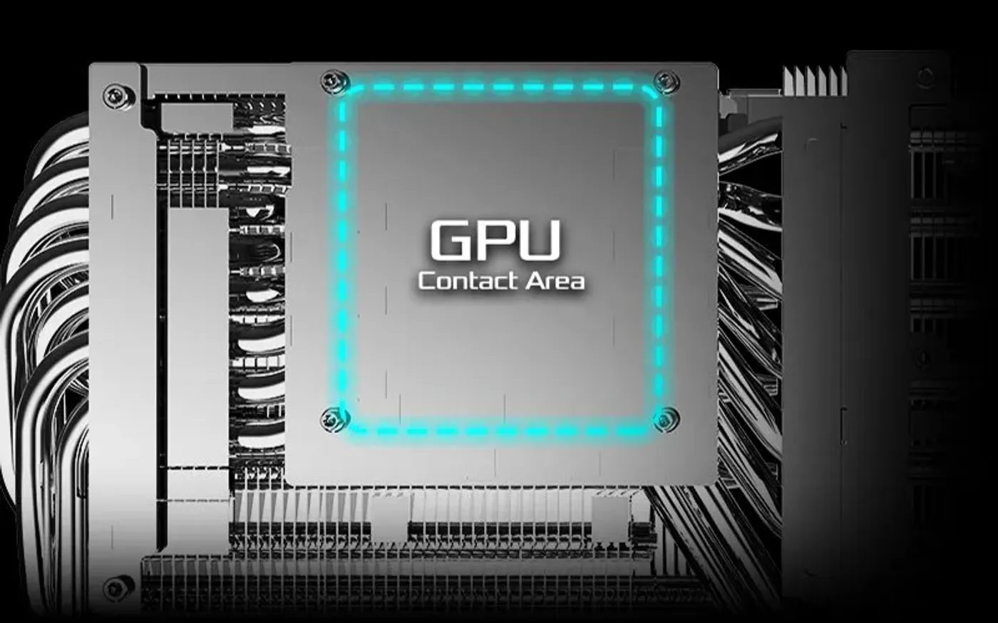Nickel-plated copper base for maximum GPU contact