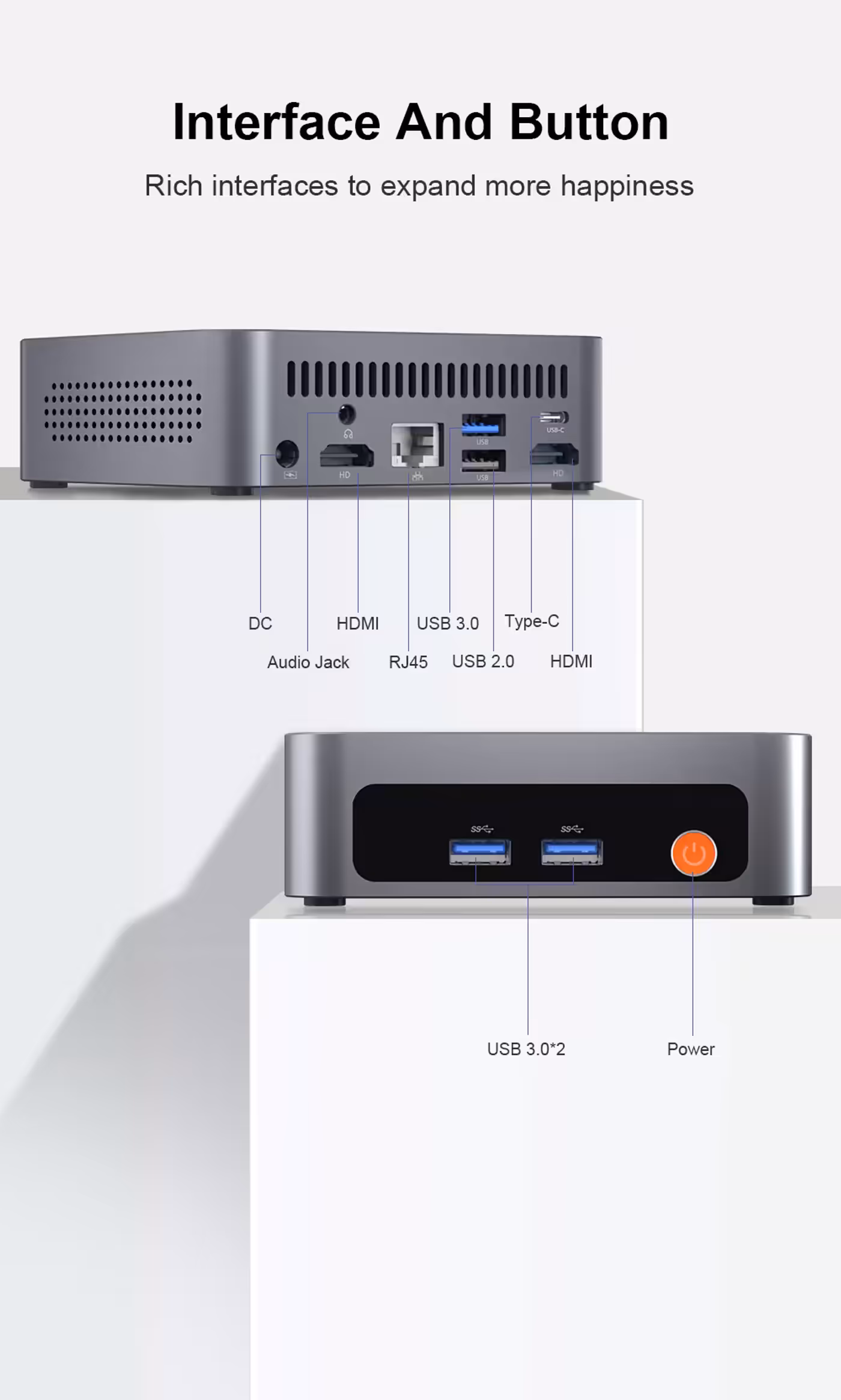 Ninkear M7 V2 mini PC with VESA bracket, power adapter and HDMI cable