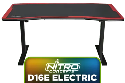 Nitro Concepts D16E ELECTRIC ADJUSTABLE SIT STAND GAMING DESK CARBON RED Nitro Concepts D16E ELECTRIC ADJUSTABLE SIT STAND GAMING DESK CARBON RED - Image 1