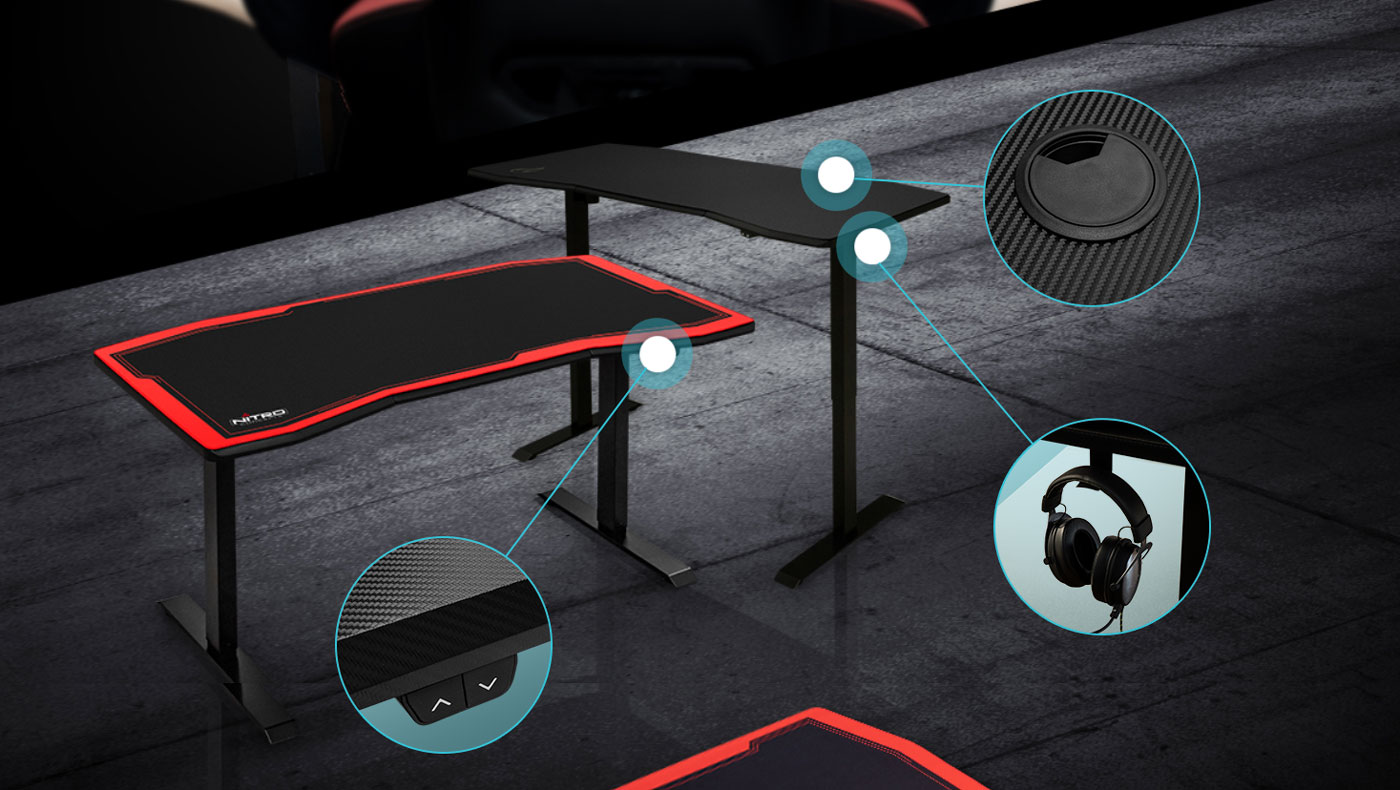 Adjustable Electric Gaming Desk from Nitro Concepts
