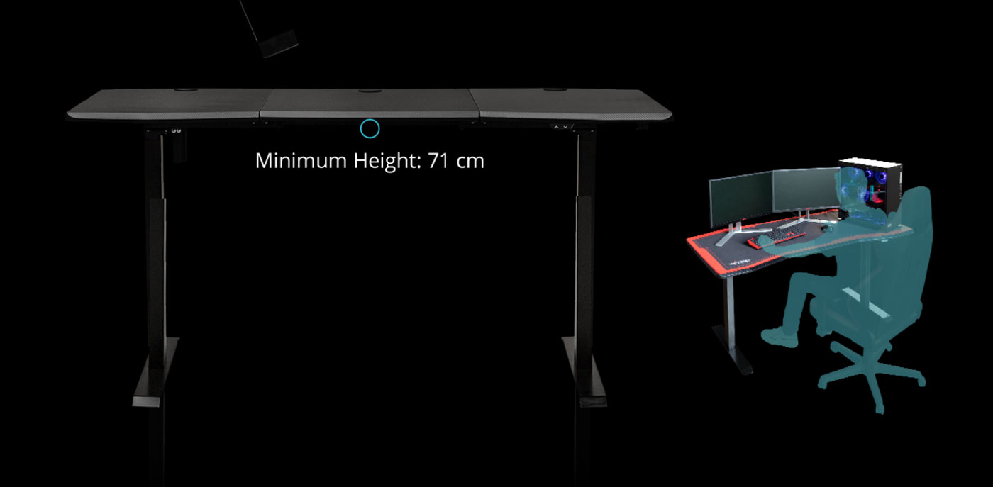 Durable Nitro Concepts D16E Adjustable Gaming Desk